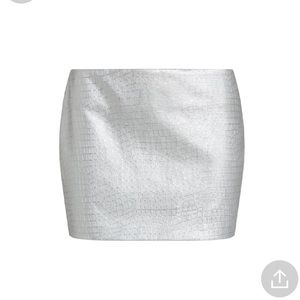 Silver mini skirt